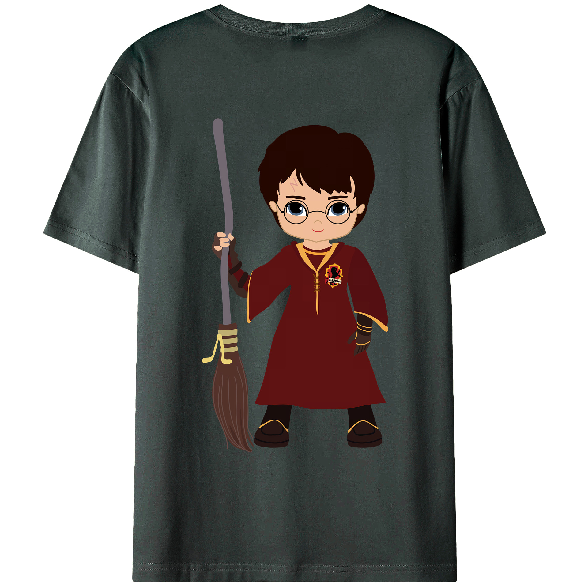 （画像用） Harry Potter ハリー・ポッターシリーズ 綿100％ メンズ半袖Tシャツ（バックプリント） 通気性